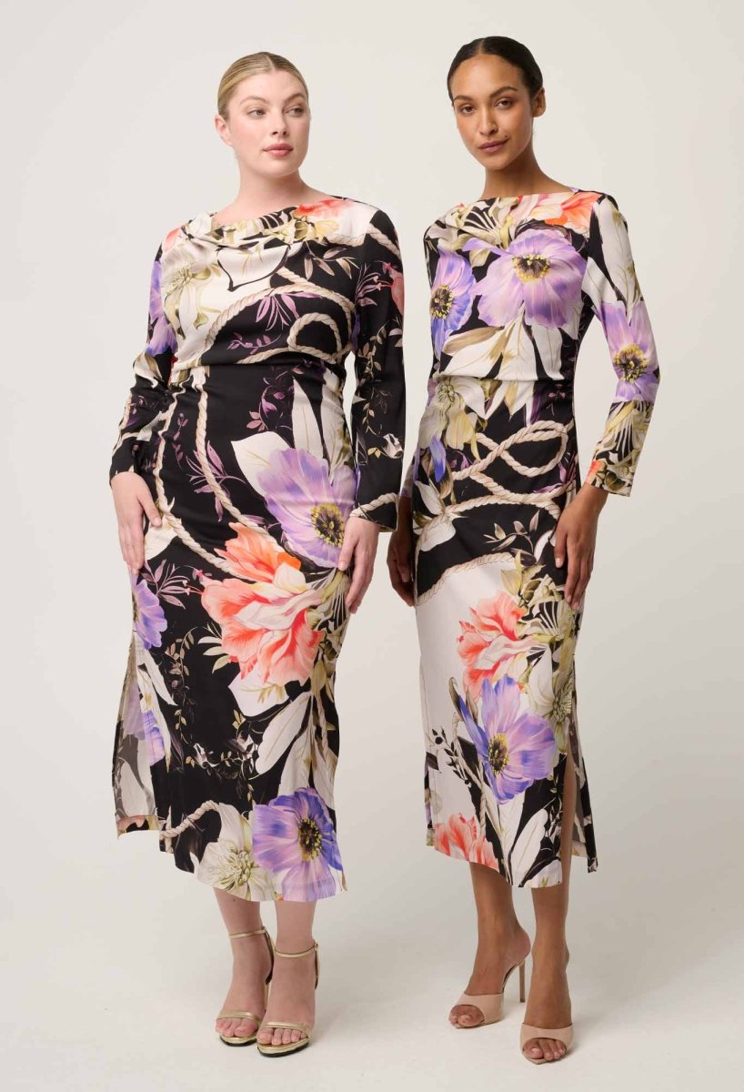 Jayden Cupro Viscose Stretch Dress in Tangled Blossom Dress OnceWas