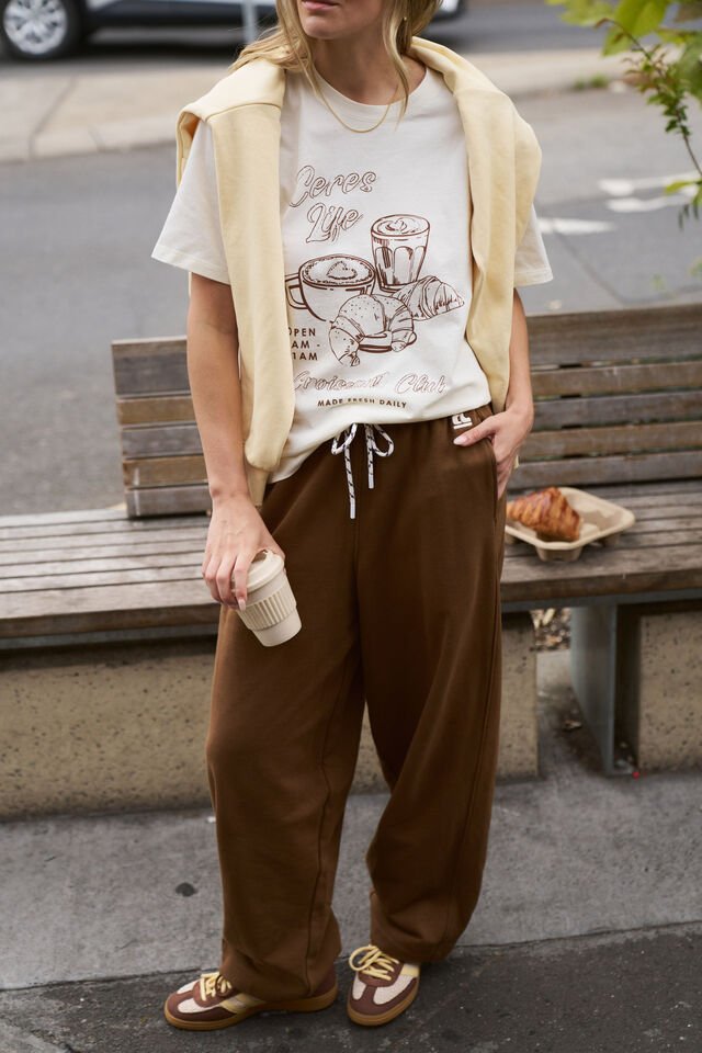 Jenna Tapered Trackpant - Toffee track pants Ceres Life