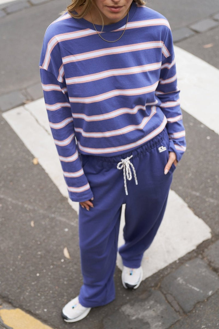 Jenna Tapered Trackpant - Washed Navy track pants Ceres Life