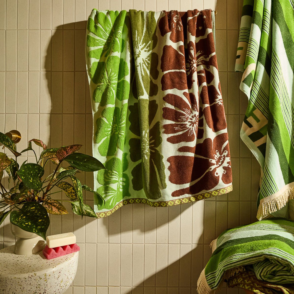 Jolene Bath Sheet - Fluorite Bath Mats & Rugs Sage & Clare