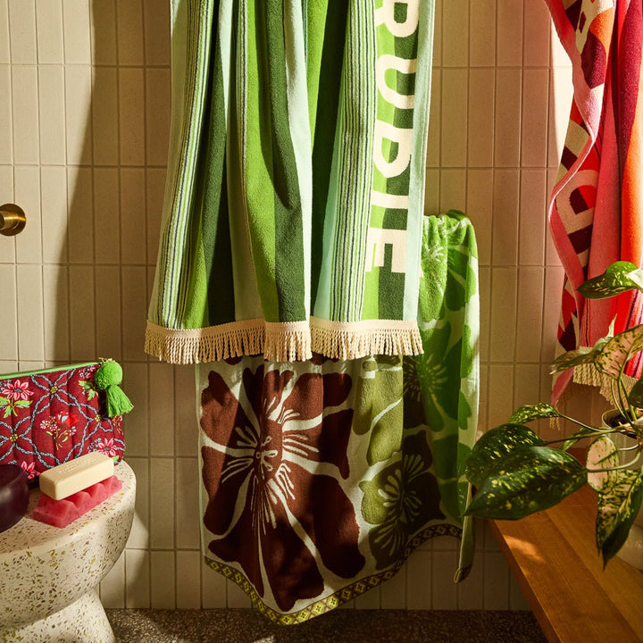Jolene Bath Sheet - Fluorite Bath Mats &amp; Rugs Sage &amp; Clare