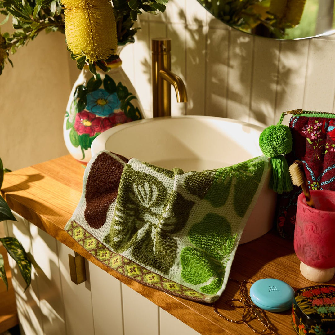 Jolene Face Washer Set - Fluorite towel Sage &amp; Clare