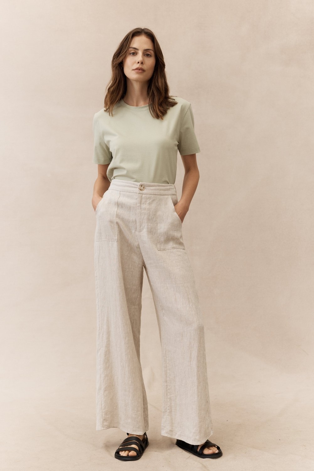 Jude Linen pants - Natural - Stanleyandstone