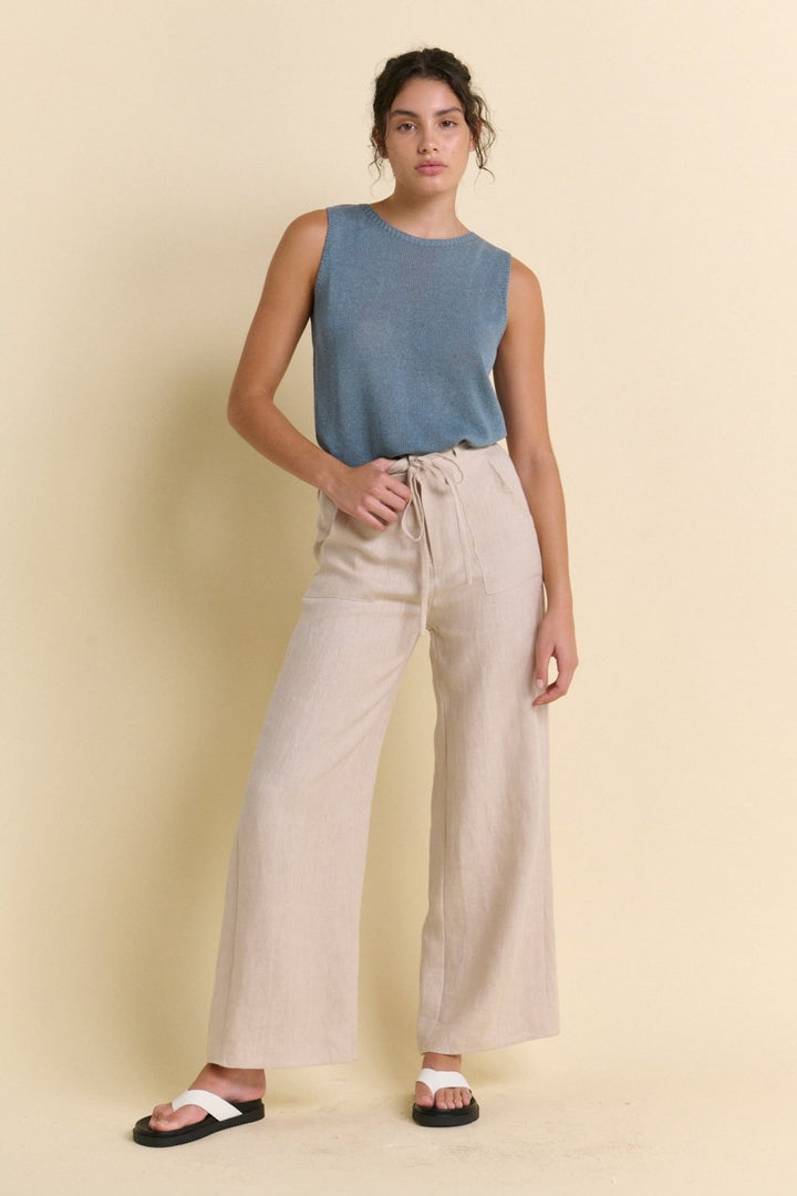 Jude Linen pants - Natural - Stanleyandstone