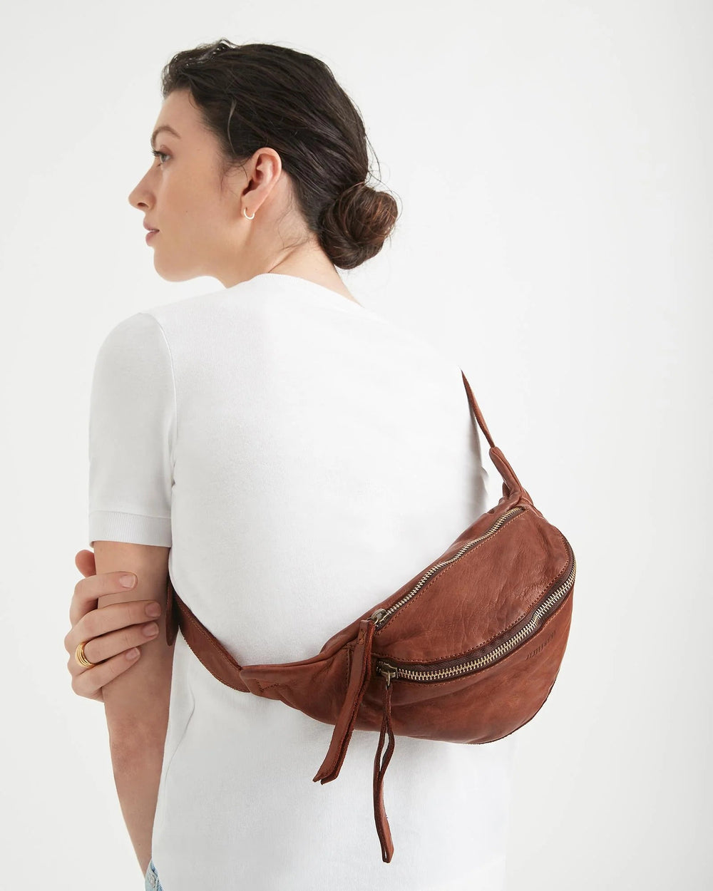 Juju Leather Bumbag - Cognac Handbag JuJu