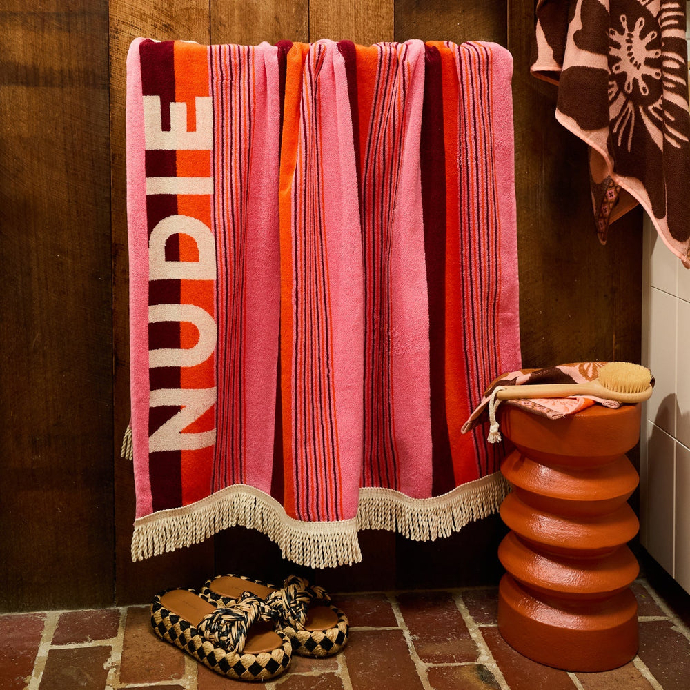 June Nudie Bath Sheet - Dahlia towel Sage & Clare
