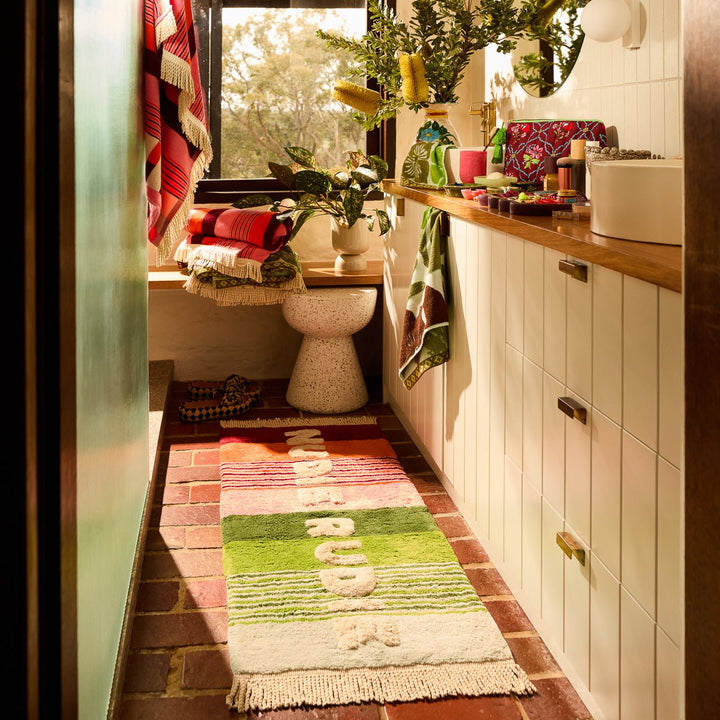 June Nudie Rudie Bath Runner Bath Mats &amp; Rugs Sage &amp; Clare