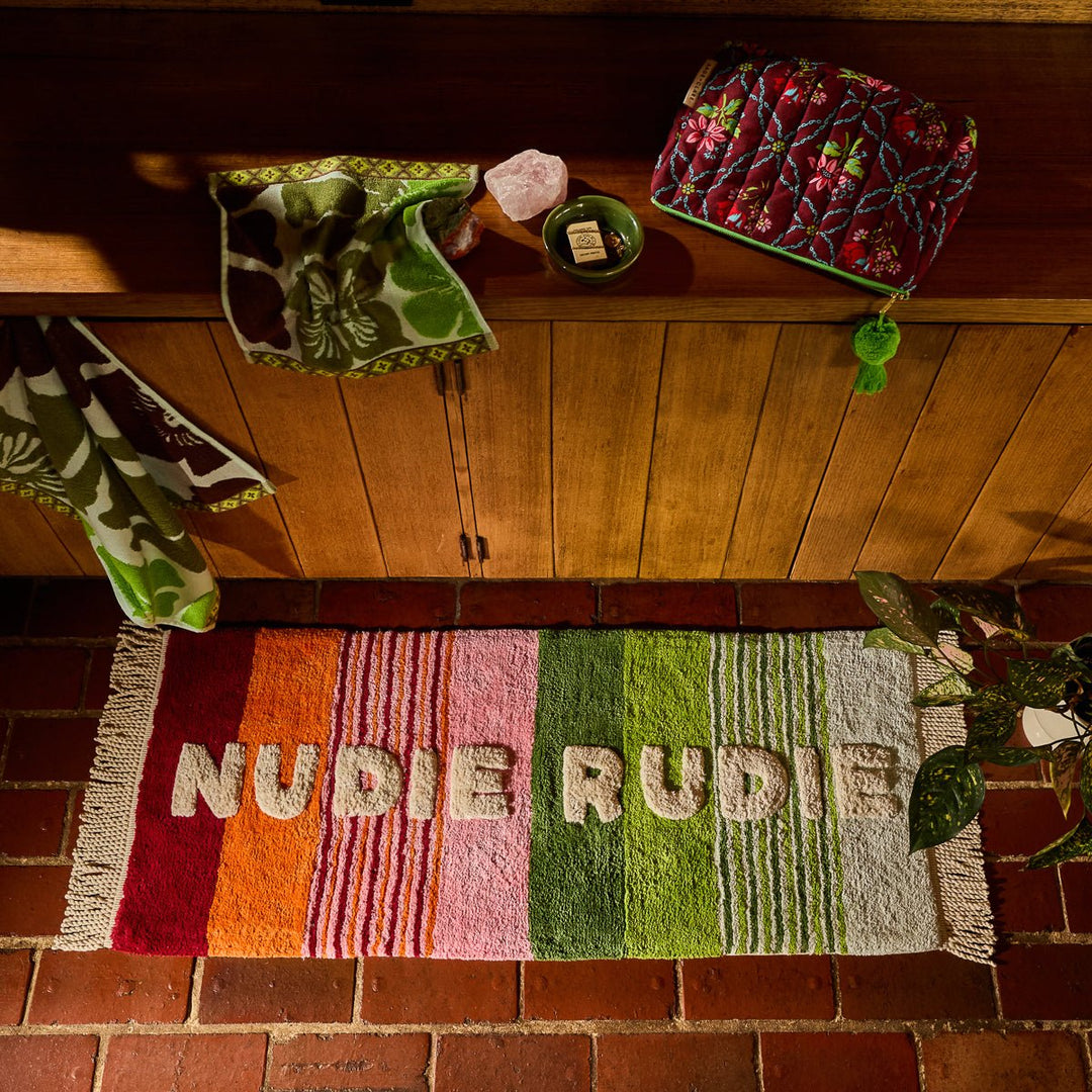 June Nudie Rudie Bath Runner Bath Mats &amp; Rugs Sage &amp; Clare