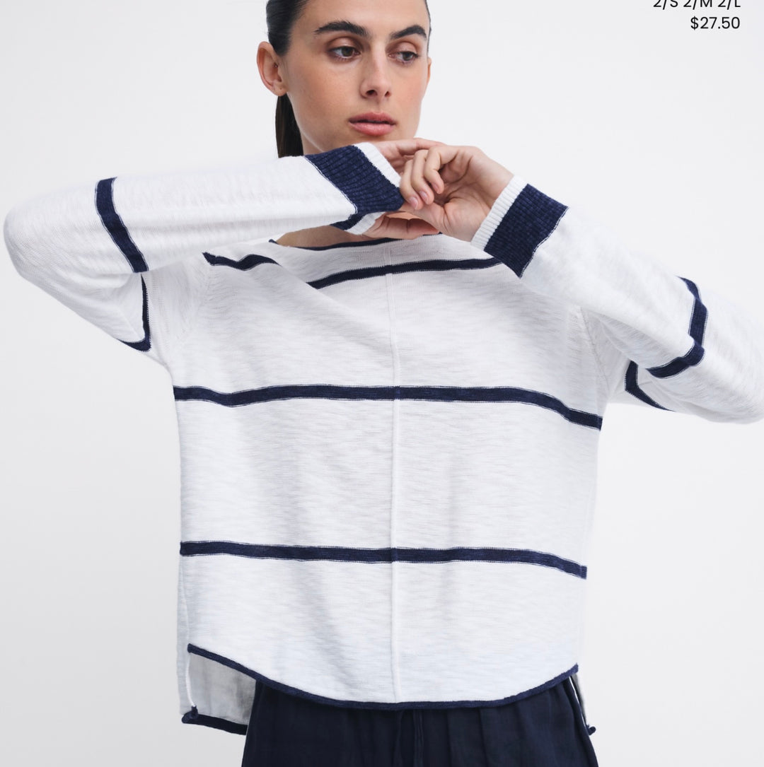Little lies Kaia Top - White/Navy