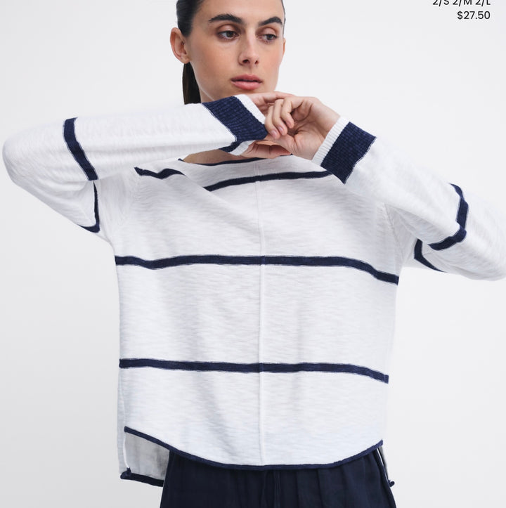 Little lies Kaia Top - White/Navy
