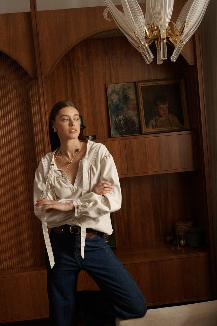 Kelly Shirt - Sand Blouse Kireina