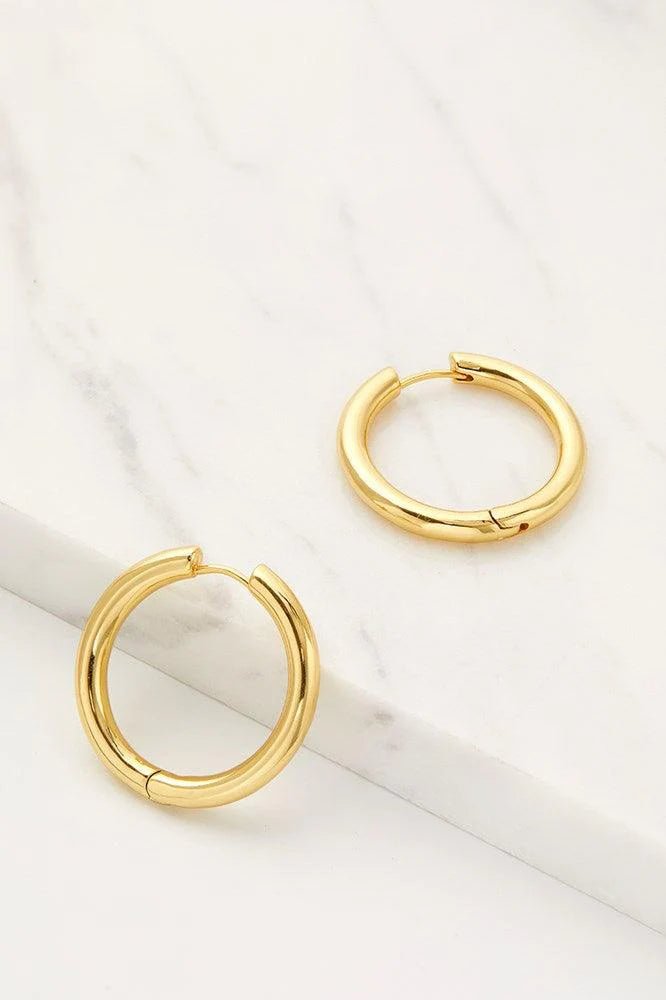 Kendall Brushed Hoop earing Gold - Large earing Zafino Jewellery