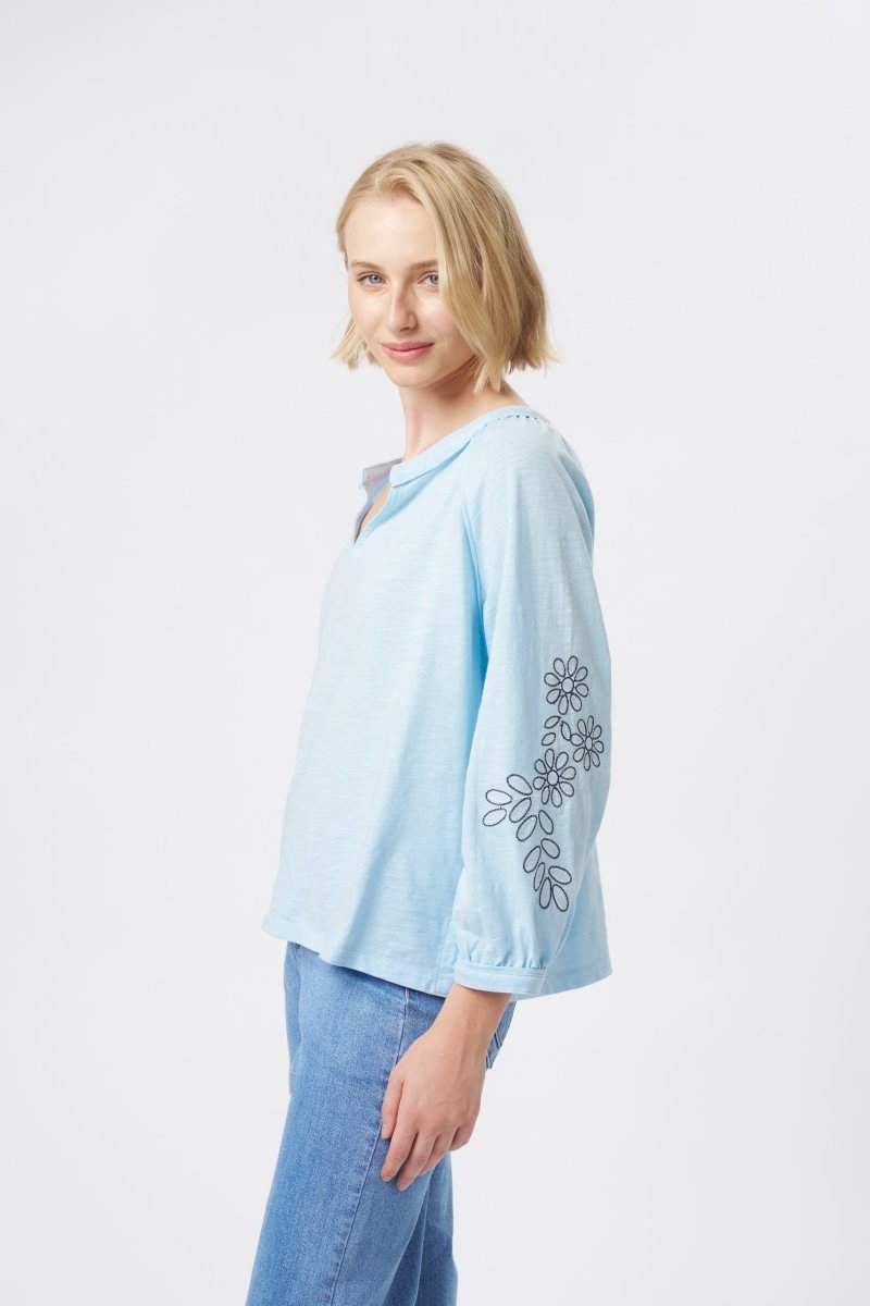 Kimberley Top - Azure Blue Blouse Kireina Australia