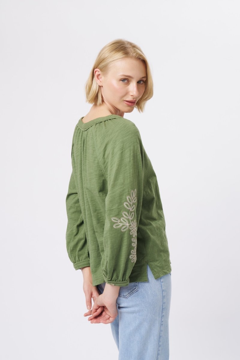 Kimberley Top - Moss Green Blouse Kireina Australia