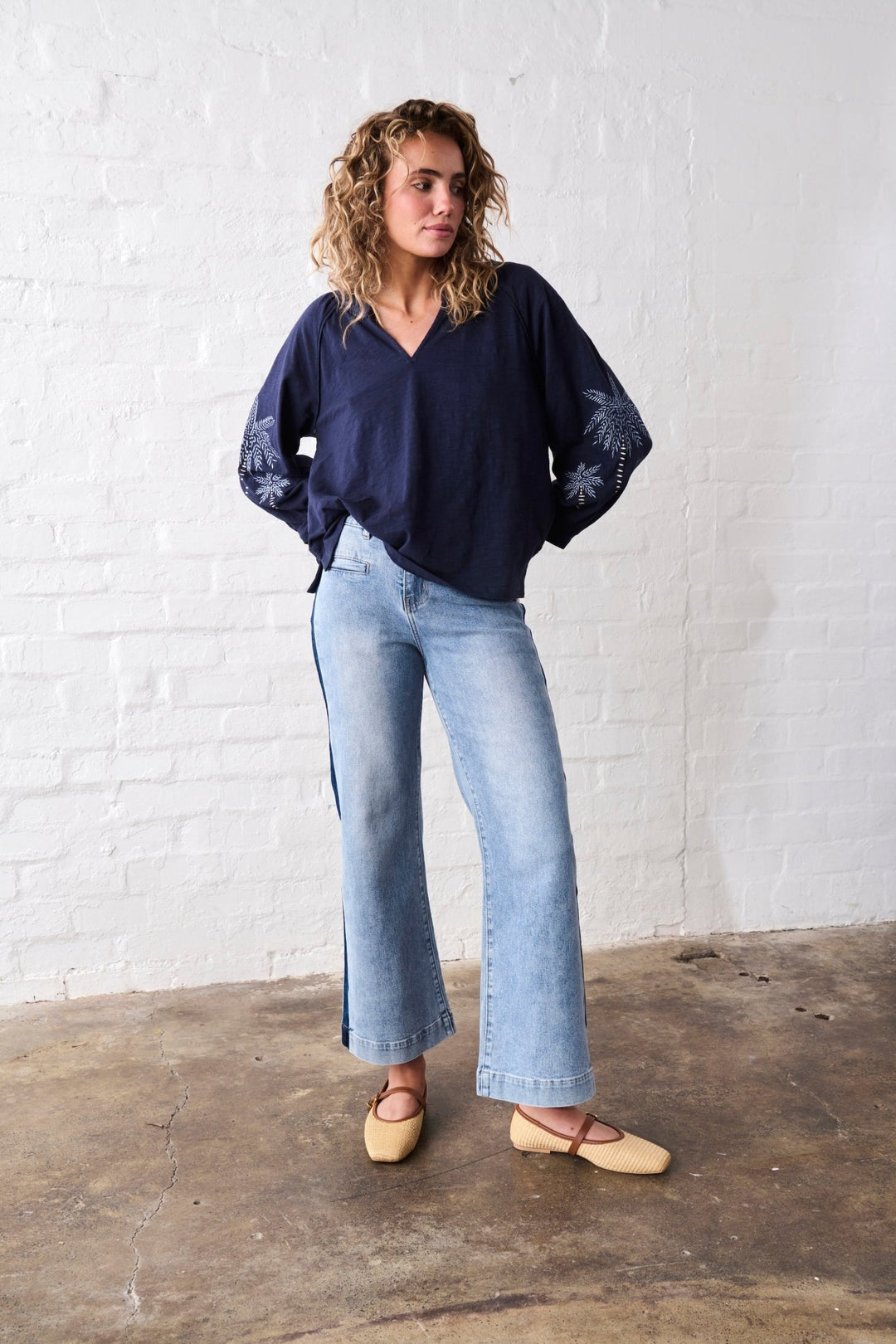 Kimberley Top - Navy Blouse Kireina