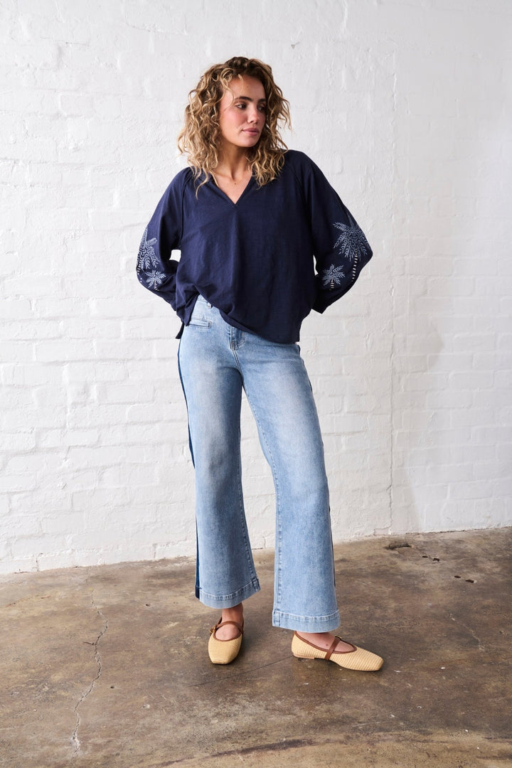 Kimberley Top - Navy Blouse Kireina