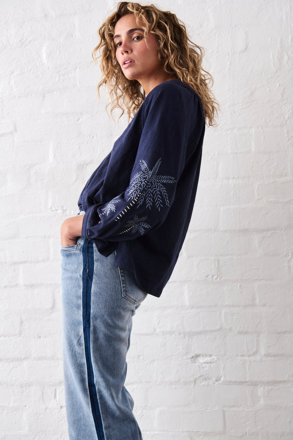 Kimberley Top - Navy Blouse Kireina