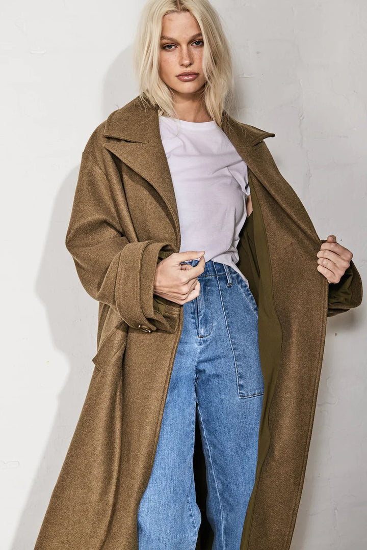 Kireina Gwyneth Coat - Khaki Coats & Jackets Kireina