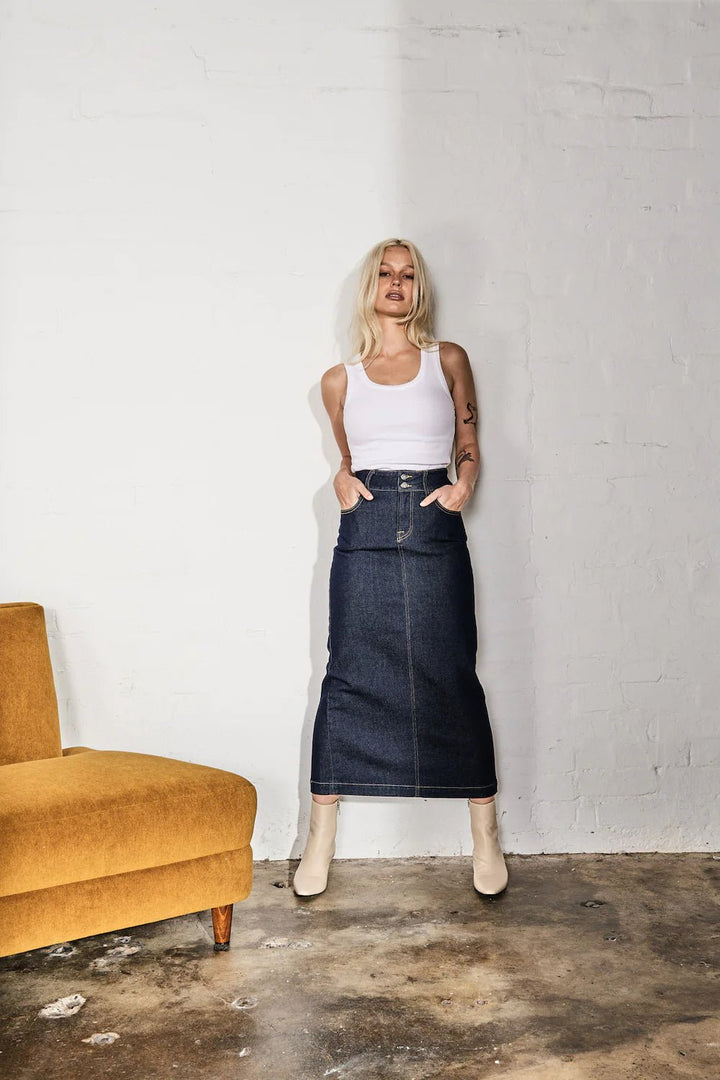 Kireina Joni Skirt - Indigo skirt Kireina