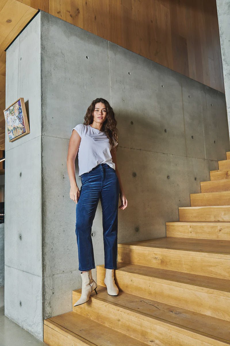 Kireina Rose Cord Jean - Cropped Imperial Blue JEANS Kireina