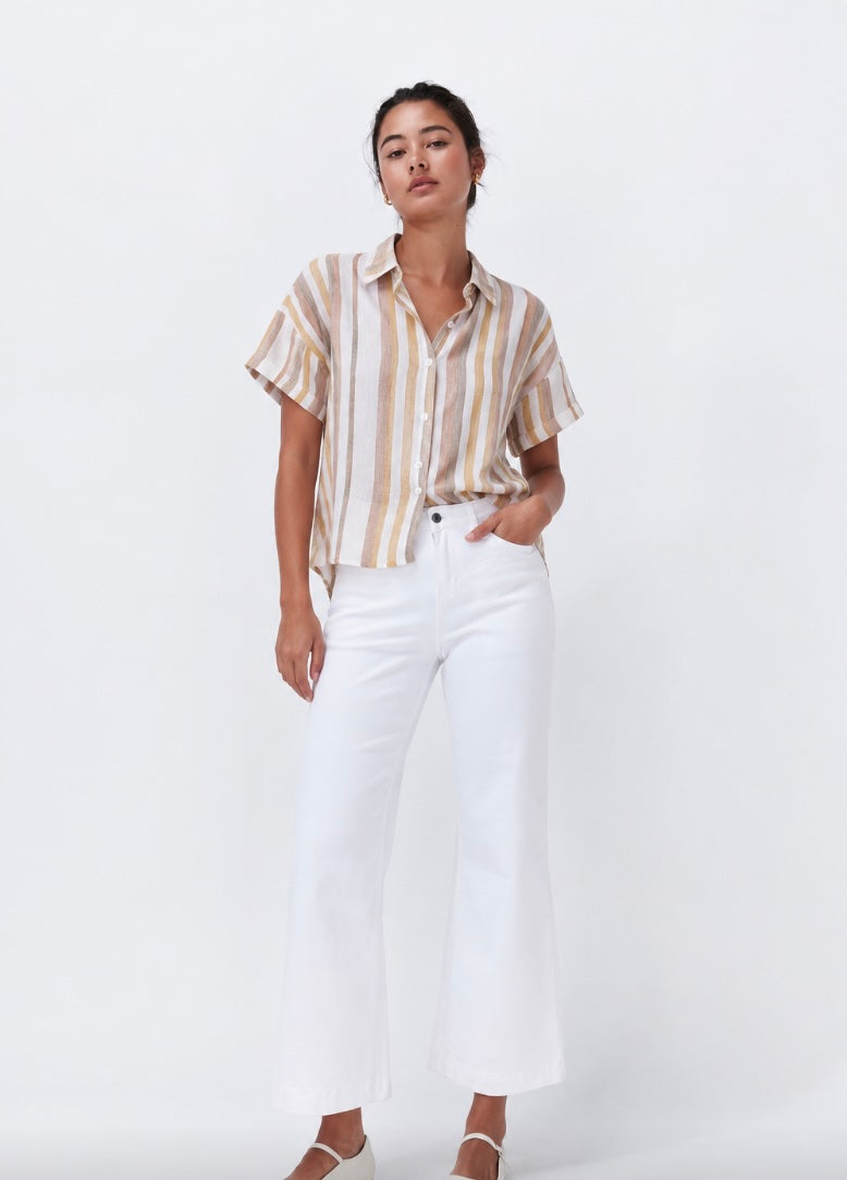 Benni Linen Shirt - Stripe knit Little Lies