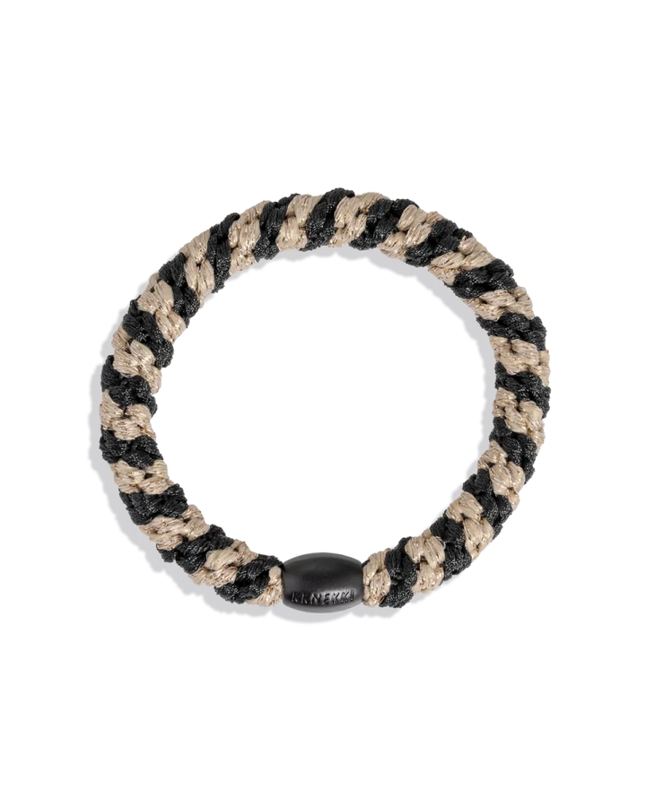 KKINEKKI BLACK-BEIGE GLITTER STRIPE KKINNEKKI hair tie KKNEKKI original hair ties