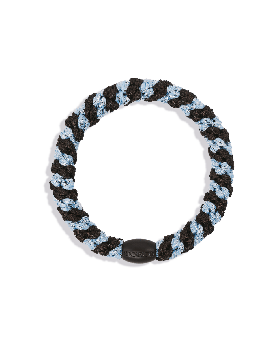 KKINEKKI BROWN SEABLUE GLITTER STRIPE KKINNEKKI hair tie KKNEKKI original hair ties