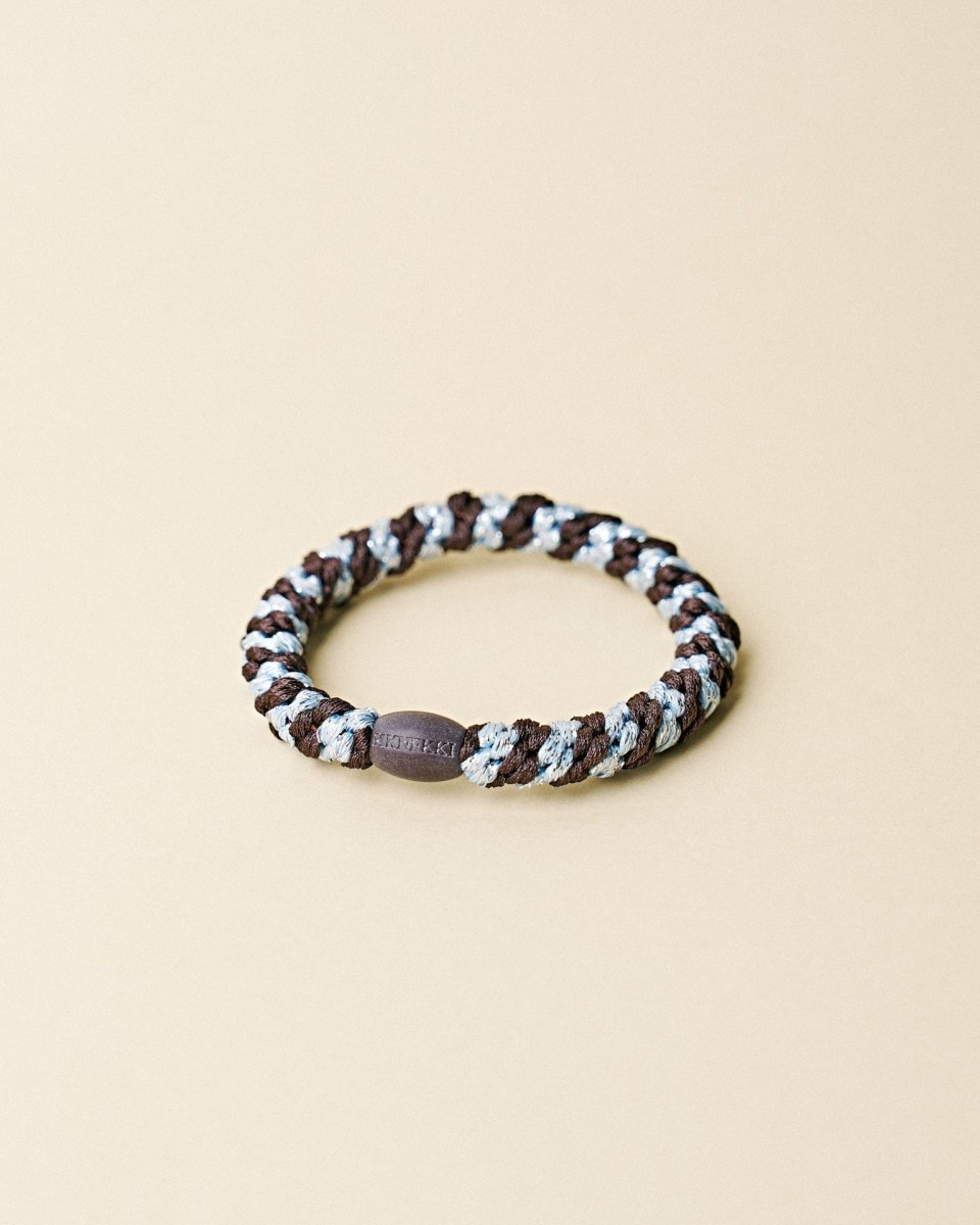 KKINEKKI BROWN SEABLUE GLITTER STRIPE KKINNEKKI hair tie KKNEKKI original hair ties