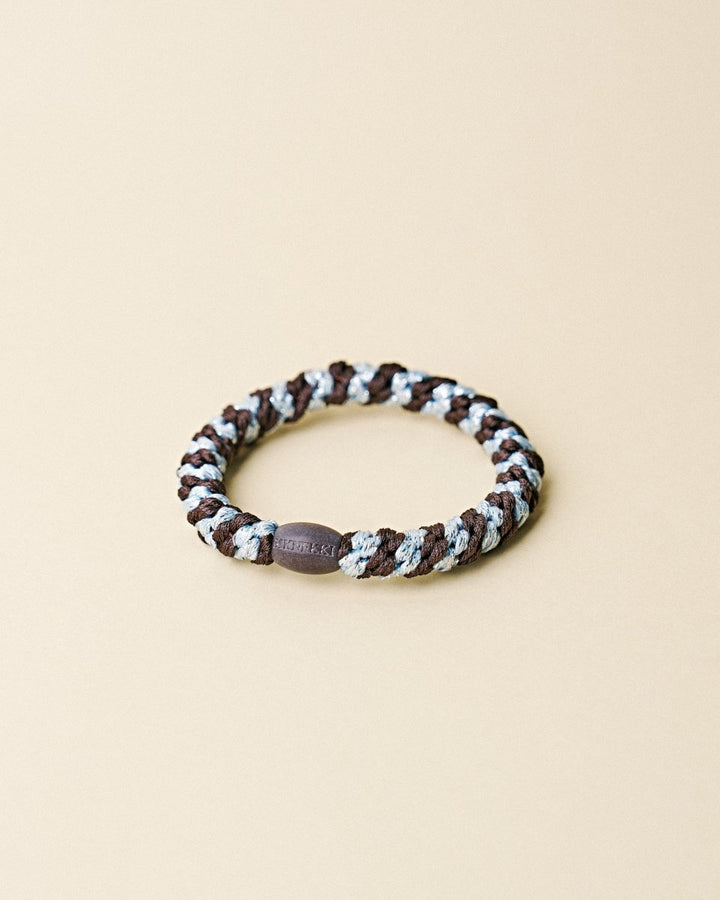 KKINEKKI BROWN SEABLUE GLITTER STRIPE KKINNEKKI hair tie KKNEKKI original hair ties