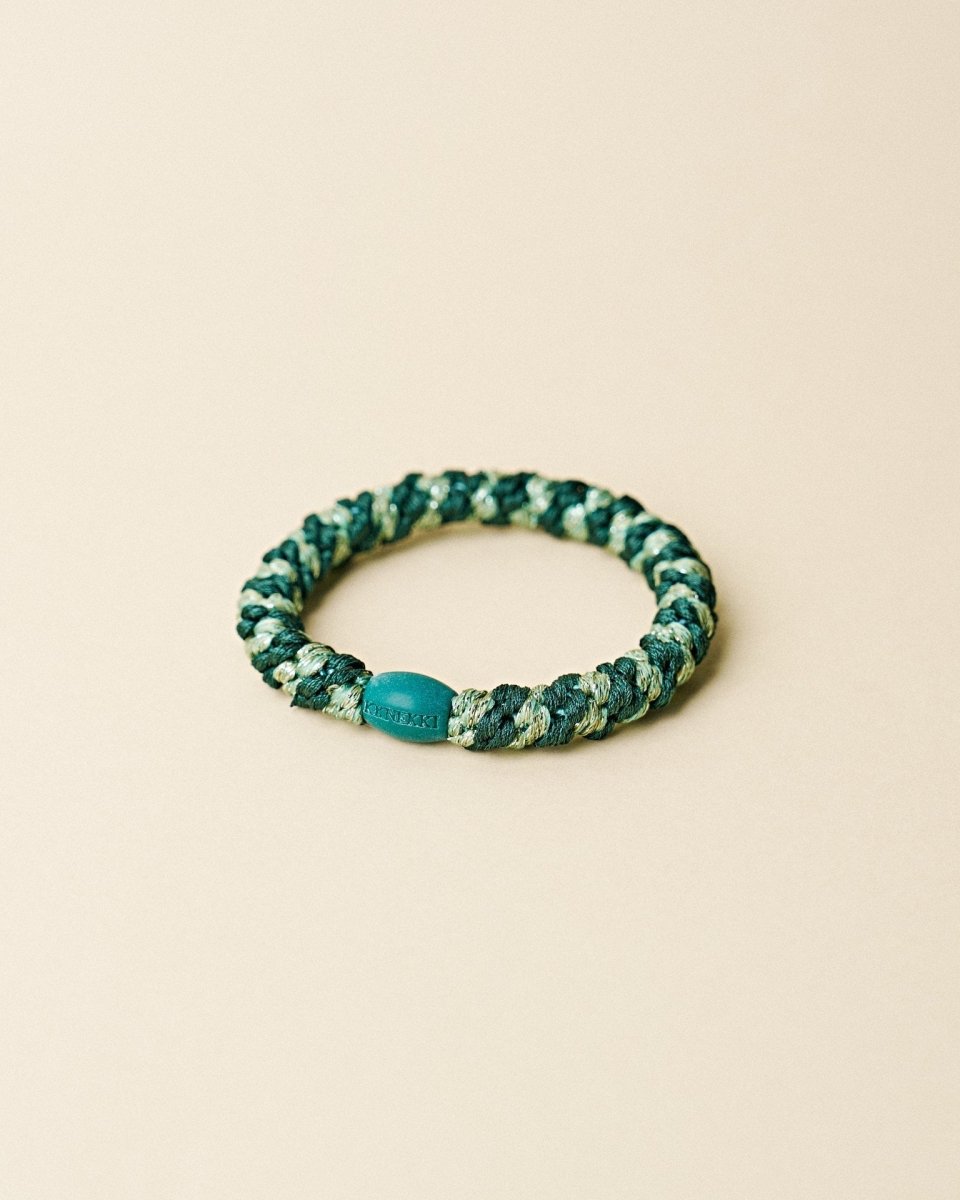 KKINEKKI JUNGLE PISTACHIO GLITTER STRIPE KKINNEKKI hair tie KKNEKKI original hair ties