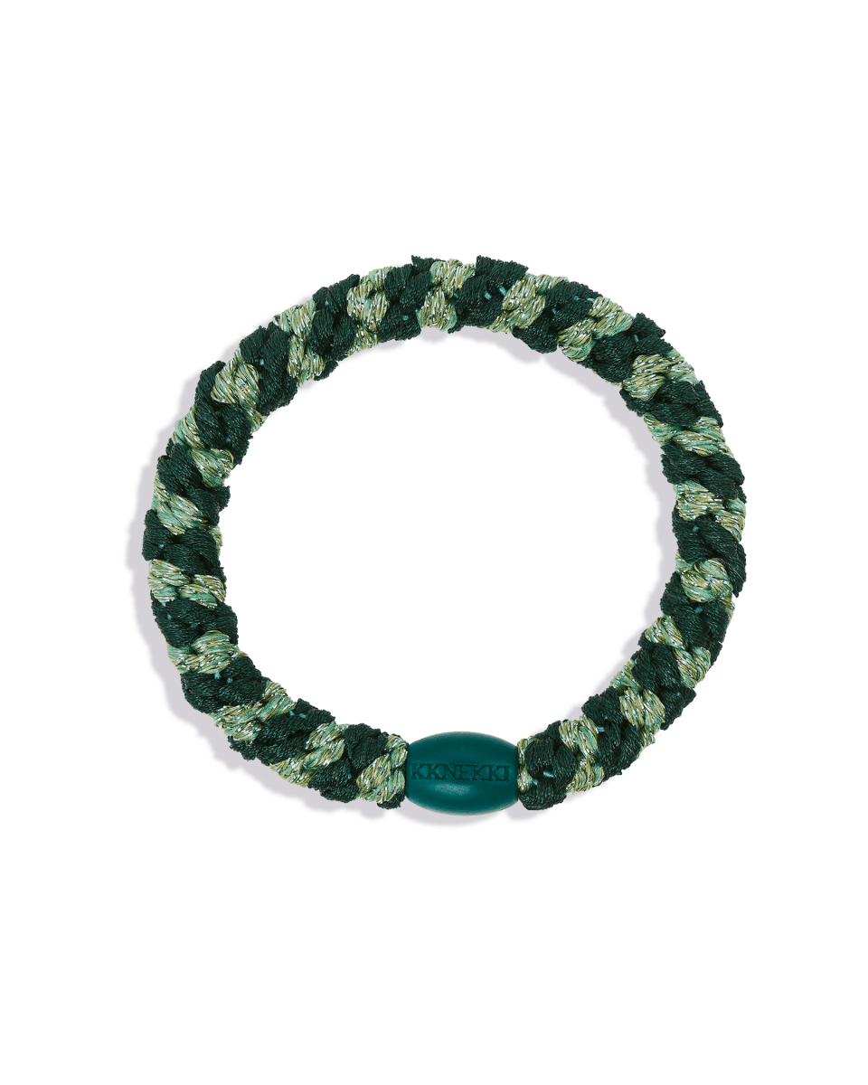 KKINEKKI JUNGLE PISTACHIO GLITTER STRIPE KKINNEKKI hair tie KKNEKKI original hair ties
