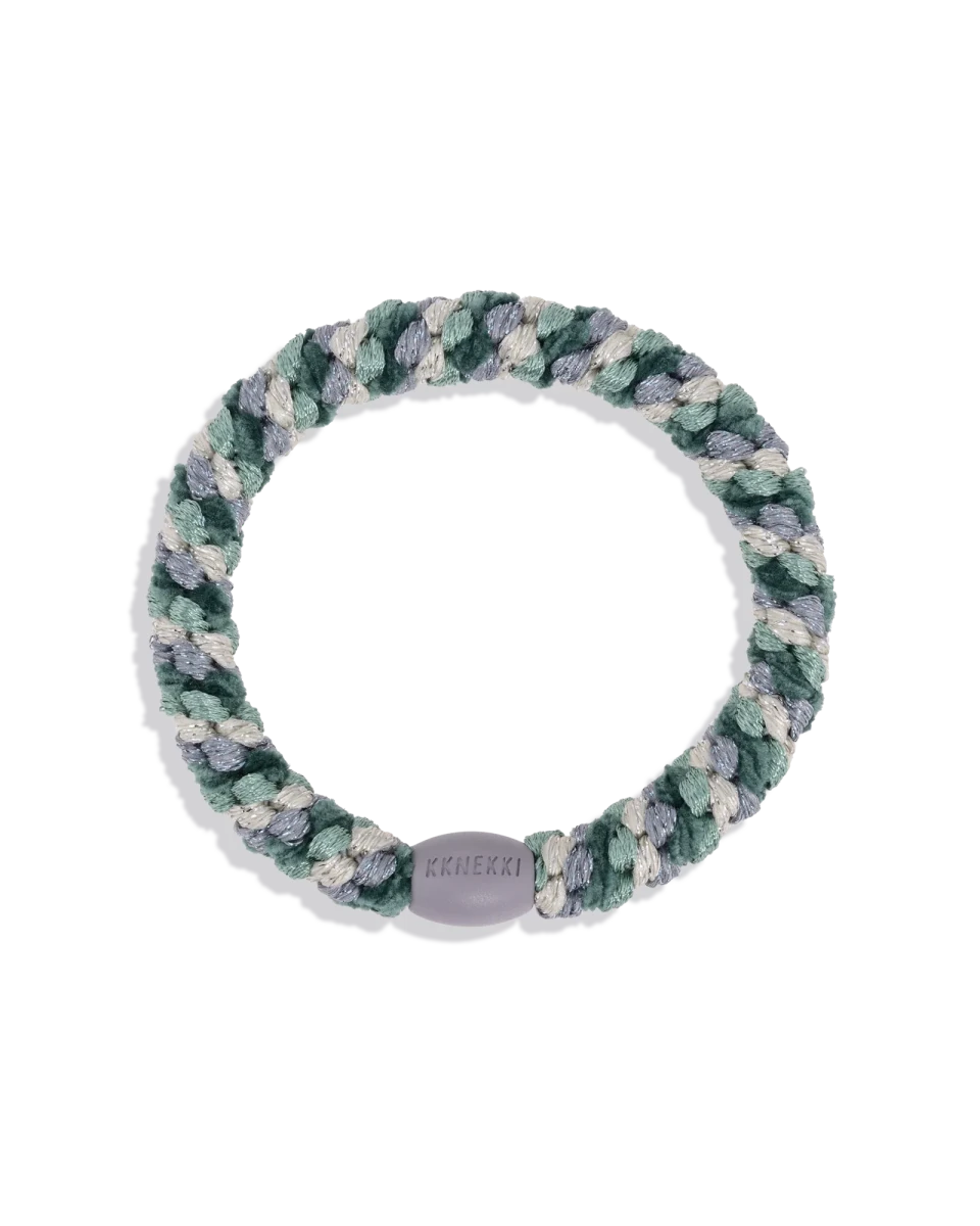 KKINEKKI MIX GREEN SILVER GLITTER KKINNEKKI hair tie KKNEKKI original hair ties