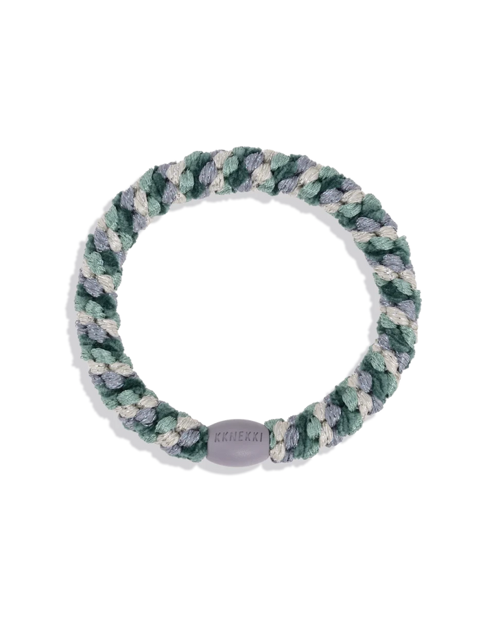 KKINEKKI MIX GREEN SILVER GLITTER KKINNEKKI hair tie KKNEKKI original hair ties