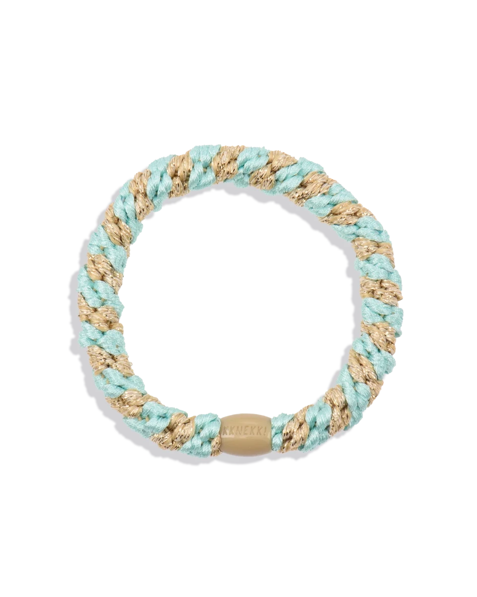 KKINEKKI PEPPERMINT BEIGE GLITTER STRIPE KKINNEKKI hair tie KKNEKKI original hair ties