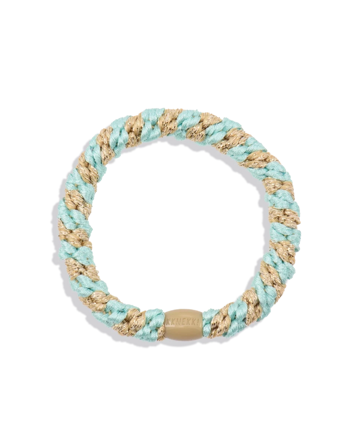 KKINEKKI PEPPERMINT BEIGE GLITTER STRIPE KKINNEKKI hair tie KKNEKKI original hair ties