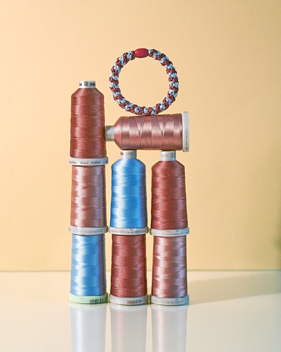 KKNEKKI ROSEWOOD SEABLUE GLITTER STRIPE KKINNEKKI hair tie KKNEKKI original hair ties