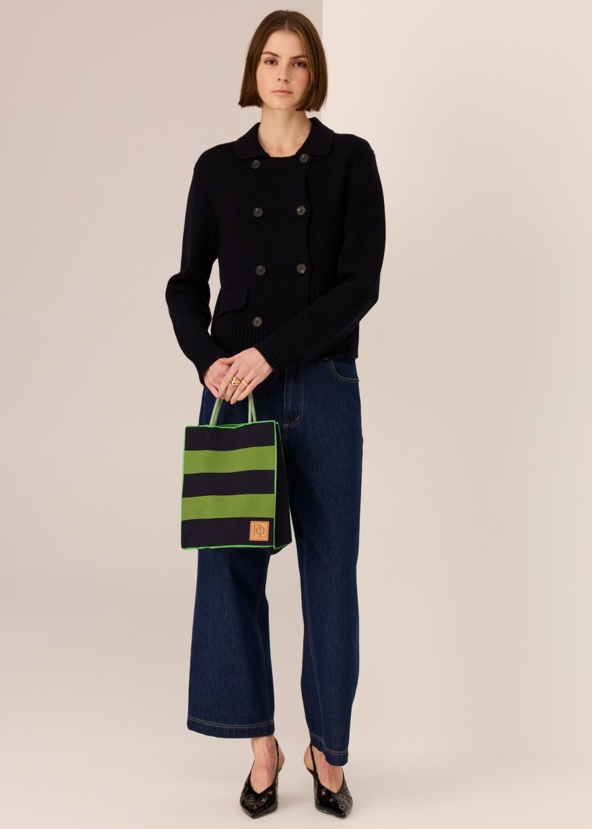 Kline Knit Tote - ink / Green POL