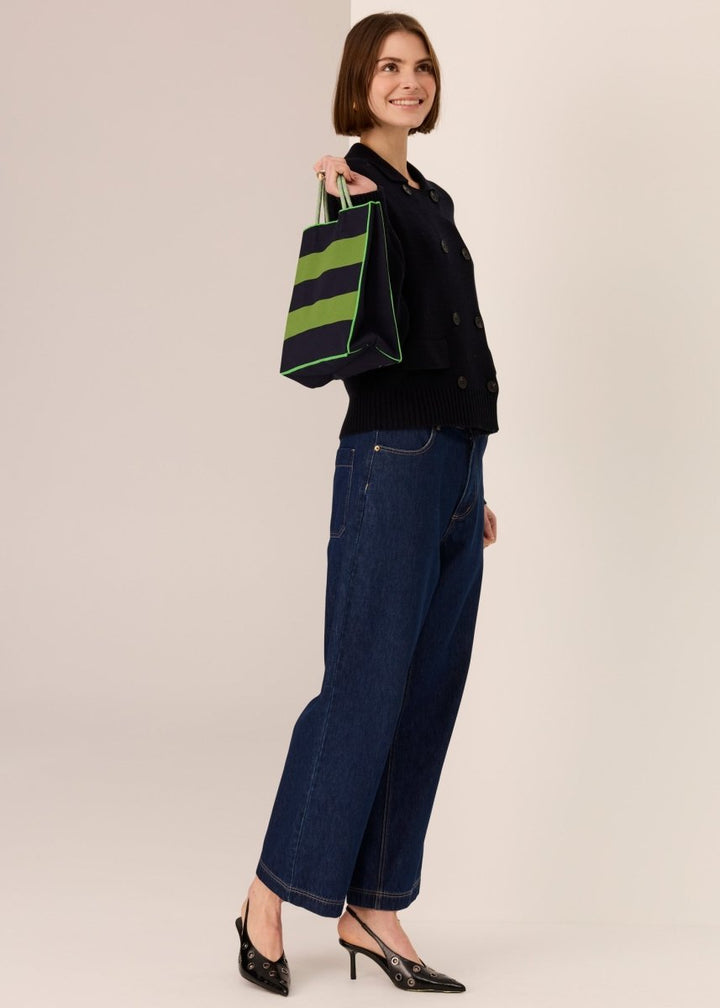 Kline Knit Tote - ink / Green POL