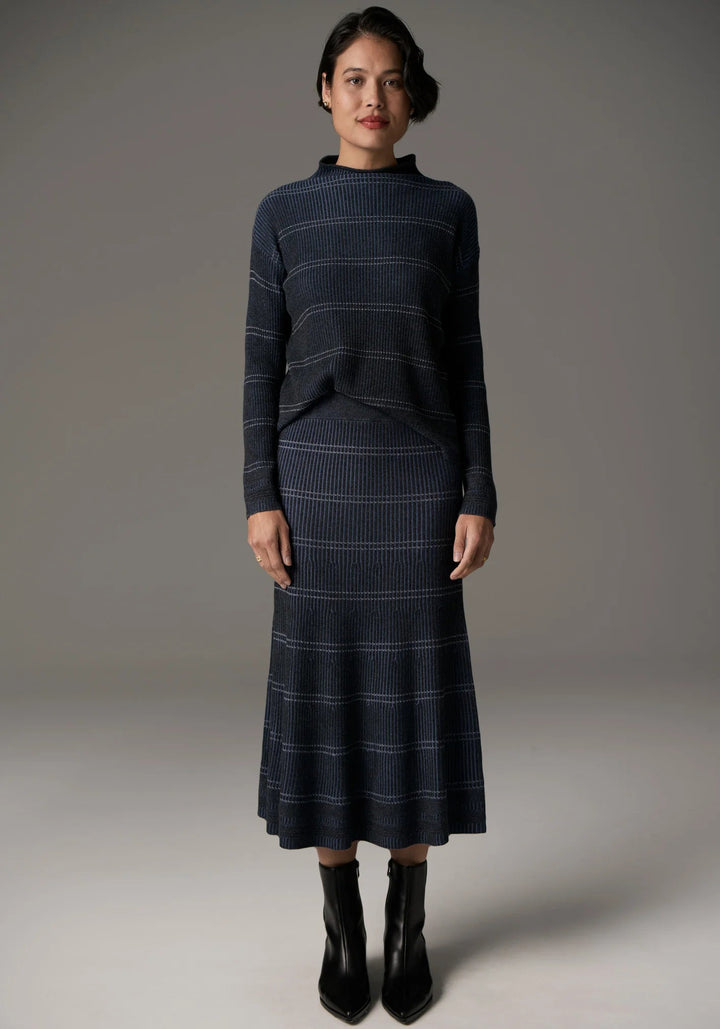 Lara Stripe Knit - Charcoal Blue - Stanleyandstone