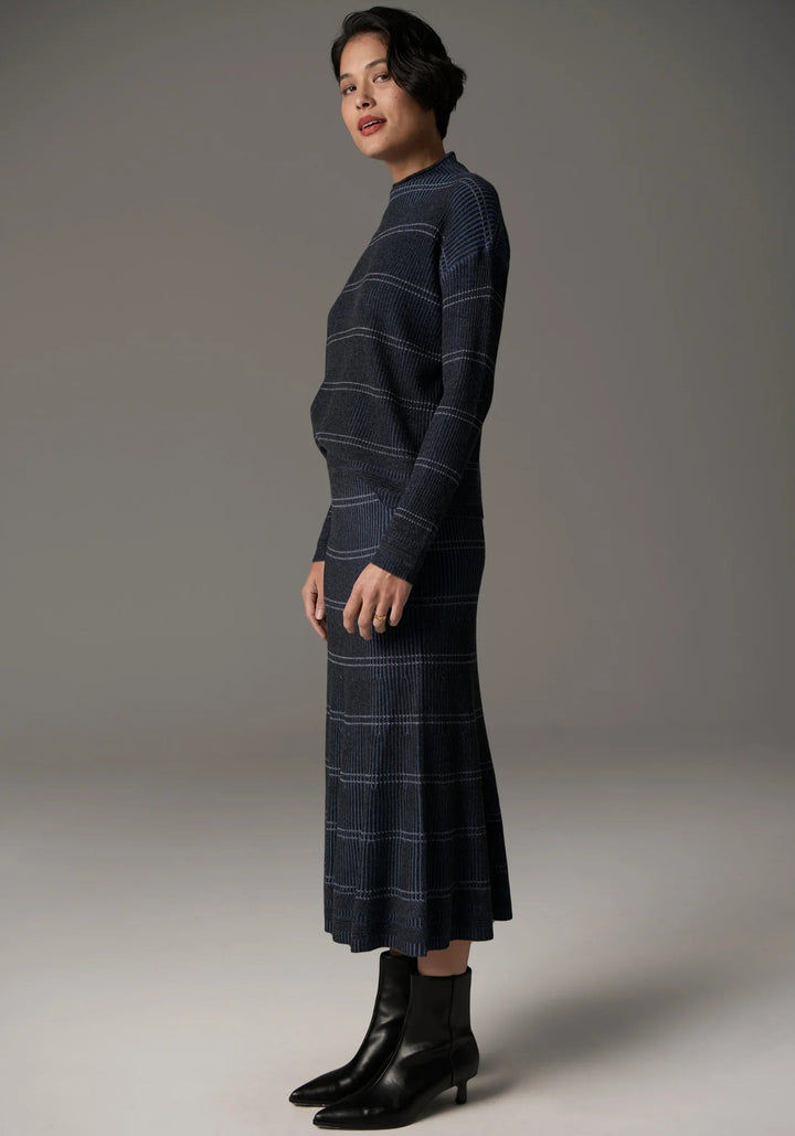 Lara Stripe Knit - Charcoal Blue - Stanleyandstone