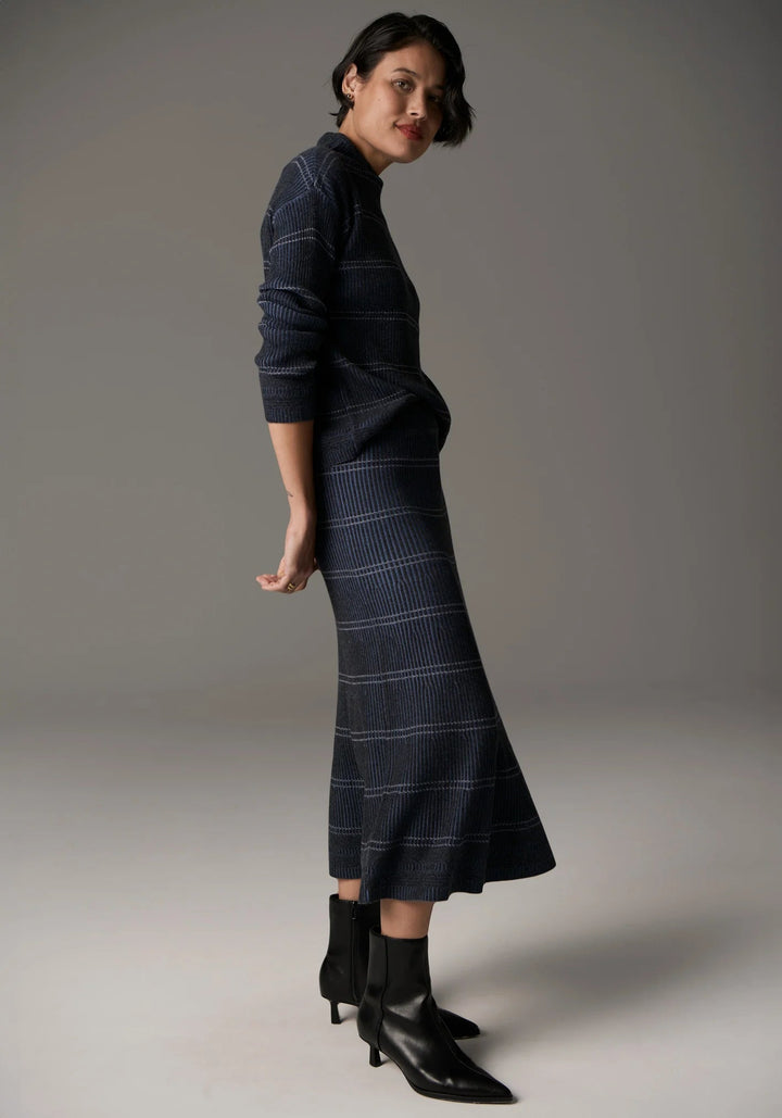 Lara Stripe Knit - Charcoal Blue - Stanleyandstone