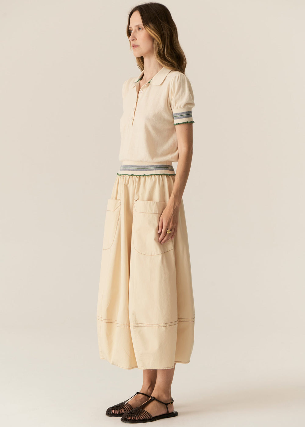 Lask Knit Polo - Ecro Green POL
