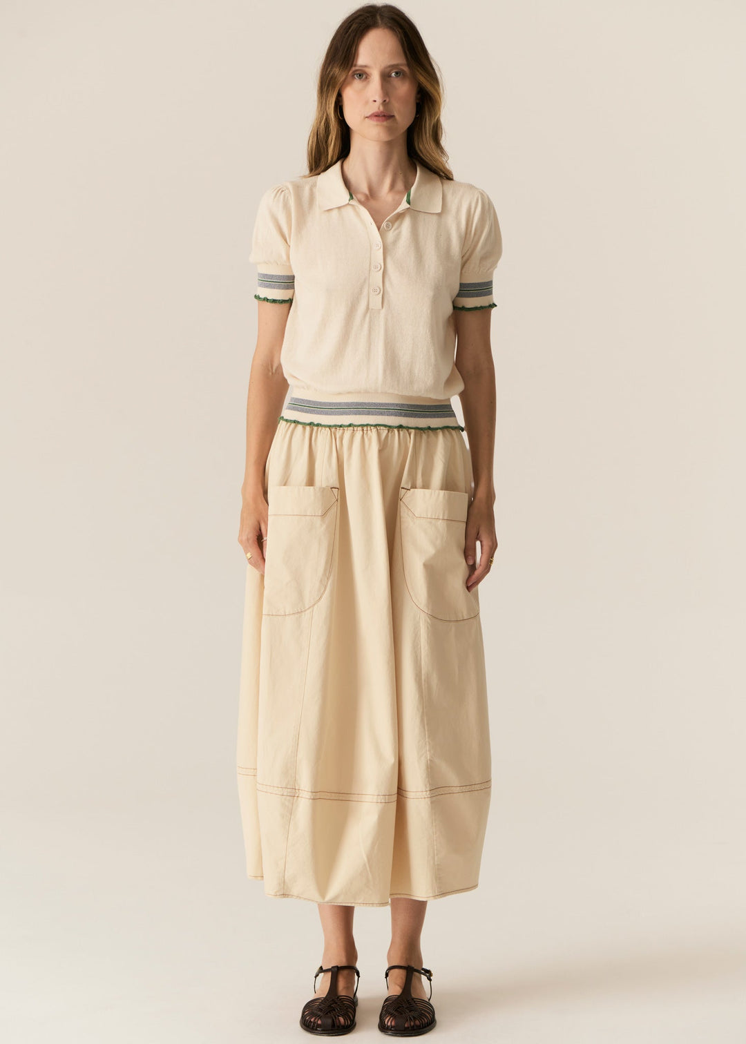 Lask Knit Polo - Ecro Green POL
