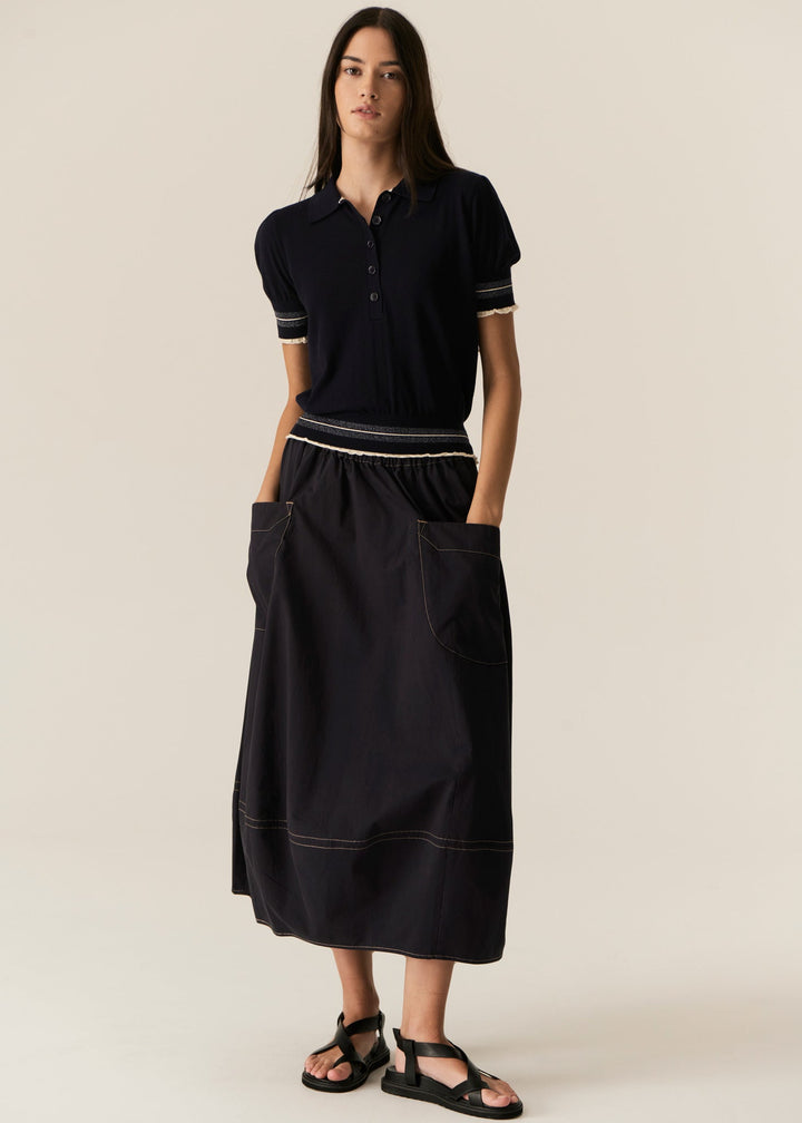 Lask Knit Polo - Ink Ecru POL