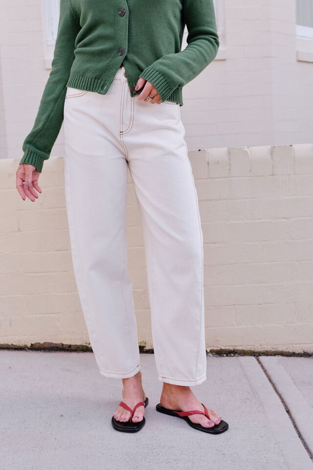 Leah Tapered Barrel Jean - Fresh Ecru Jean Ceres Life