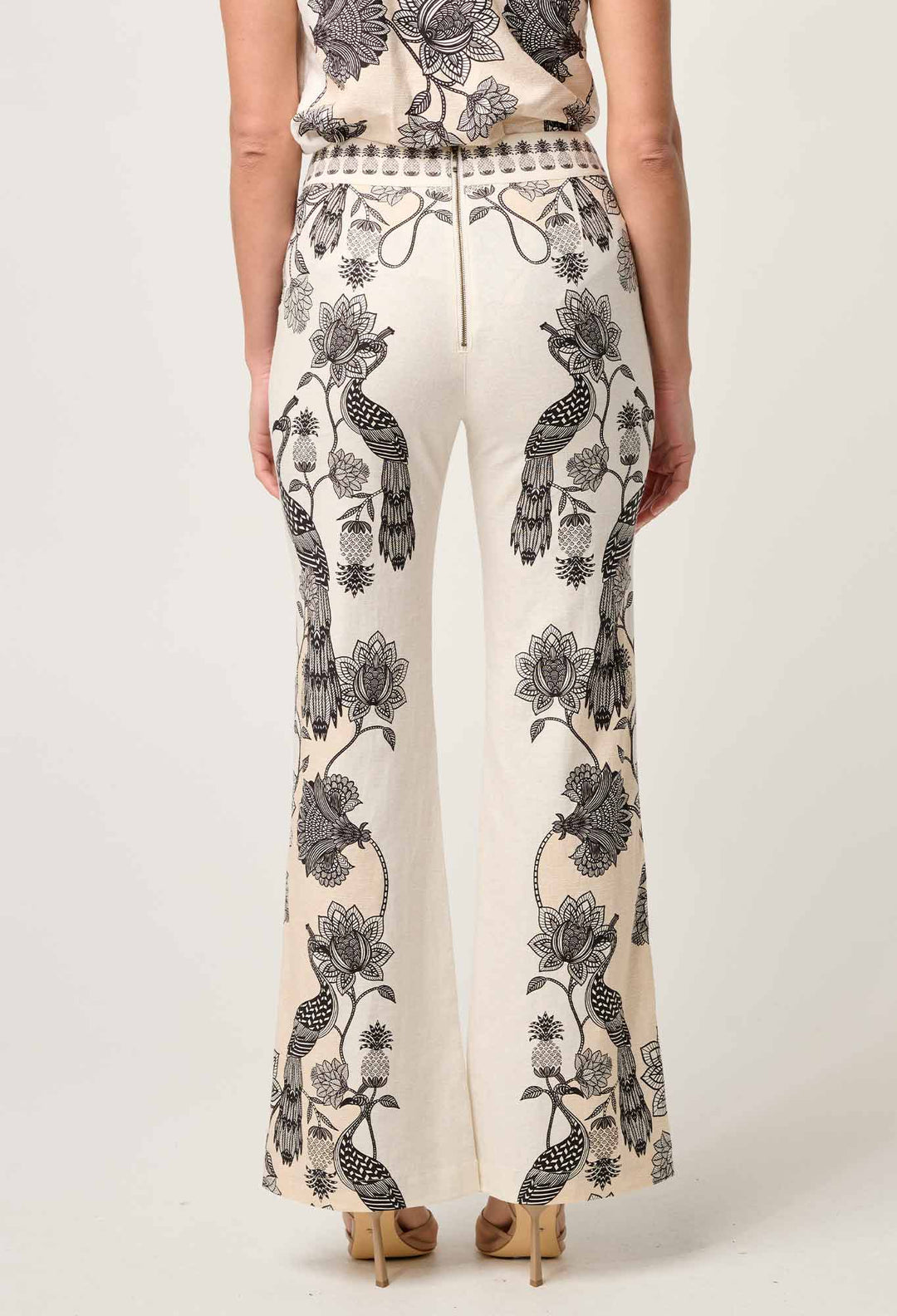 Leandro Contrast Lace Linen Viscose Stretch Pant in Imperial Stone pant Once Was