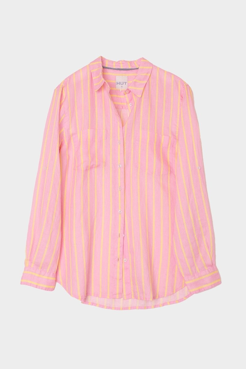 Lemon Drop Stripe Boyfriend Linen Stripe - Stanleyandstone