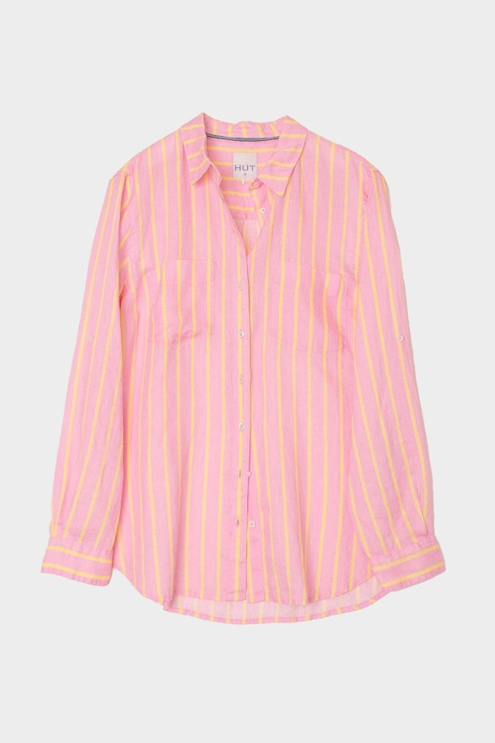 Lemon Drop Stripe Boyfriend Linen Stripe - Stanleyandstone