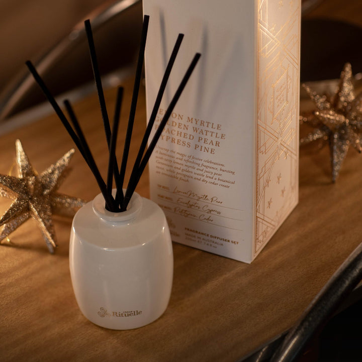 Lemon Myrtle, Golden Wattle, Poached Pear, Cypress Pine Fragrance Diffuser Set | 220ml - Stanleyandstone