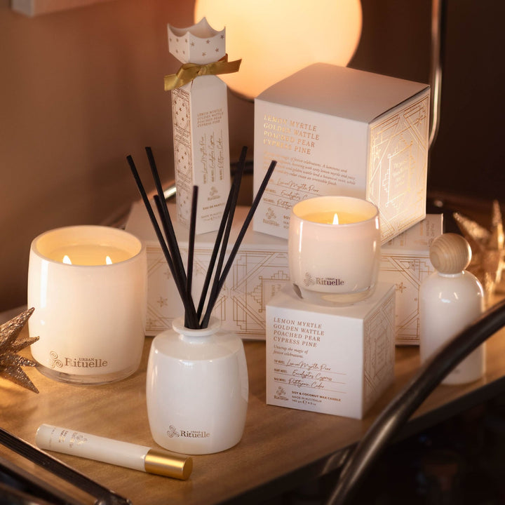 Lemon Myrtle, Golden Wattle, Poached Pear, Cypress Pine Scented Soy Candle | 400gm - Stanleyandstone